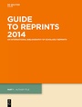 Cover: Guide to Reprints. 2014 / Author Title and Subject Guide - De Gruyter Saur