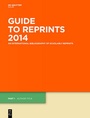 Cover: Guide to Reprints. 2014 / Author Title and Subject Guide - De Gruyter Saur