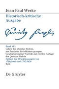 Cover: Leben des Quintus Fixlein, aus funfzehn Zettelk&auml;sten gezogen - De Gruyter