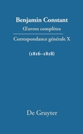 Cover: Correspondance g&eacute;n&eacute;rale 1816-1818 - De Gruyter