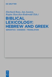 Abbildung von: Biblical Lexicology: Hebrew and Greek - De Gruyter