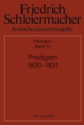 Cover: Predigten 1830-1831 - De Gruyter