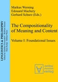 Cover: The Compositionality of Meaning and Content / Foundational Issues - De Gruyter