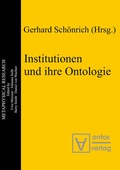 Cover: Institutionen und ihre Ontologie - De Gruyter