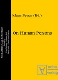 Cover: On Human Persons - De Gruyter