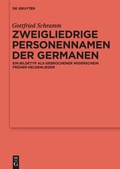 Cover: Zweigliedrige Personennamen der Germanen - De Gruyter