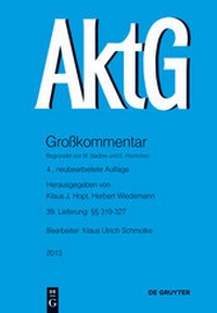 Abbildung von: Aktiengesetz / §§ 319-327 - De Gruyter