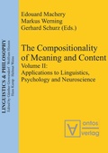 Cover: Applications to Linguistics, Psychology and Neuroscience - De Gruyter