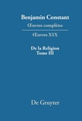 Cover: De la Religion, consid&eacute;r&eacute;e dans sa source, ses formes et ses d&eacute;veloppements, Tome III - De Gruyter