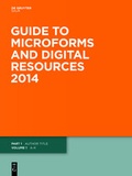 Cover: Guide to Microforms and Digital Resources / Author Title and Subject Guide - De Gruyter Saur