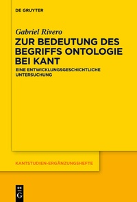 Abbildung von: Zur Bedeutung des Begriffs Ontologie bei Kant - De Gruyter