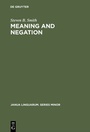 Cover: Meaning and Negation - De Gruyter Mouton
