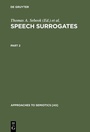 Cover: Speech Surrogates. Part 2 - De Gruyter Mouton