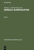 Cover: Speech Surrogates. Part 2 - De Gruyter Mouton