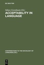 Cover: Acceptability in Language - De Gruyter Mouton