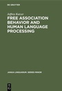 Cover: Free Association Behavior and Human Language Processing - De Gruyter Mouton