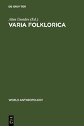 Cover: Varia Folklorica - De Gruyter Mouton
