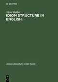 Cover: Idiom Structure in English - De Gruyter Mouton