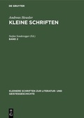 Cover: Kleine Schriften. Band 2 - De Gruyter