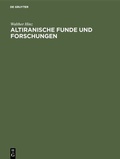 Cover: Altiranische Funde und Forschungen - De Gruyter