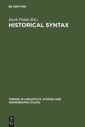 Cover: Historical Syntax - De Gruyter Mouton