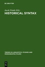 Cover: Historical Syntax - De Gruyter Mouton