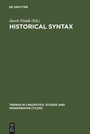 Cover: Historical Syntax - De Gruyter Mouton