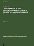 Cover: Die Grabfunde der Merowingerzeit aus dem Donautal um Regensburg - De Gruyter
