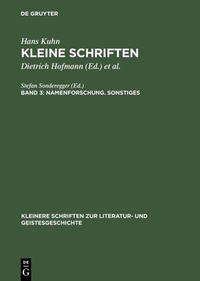 Abbildung von: Namenforschung. Sonstiges - De Gruyter