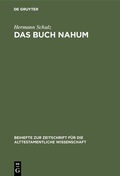 Cover: Das Buch Nahum - De Gruyter