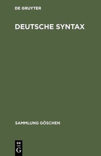 Abbildung von: Deutsche Syntax - De Gruyter