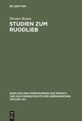 Cover: Studien zum Ruodlieb - De Gruyter
