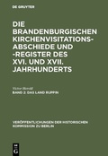 Cover: Das Land Ruppin - De Gruyter