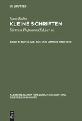 Cover: Aufs&auml;tze aus den Jahren 1968-1976 - De Gruyter