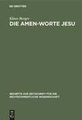 Cover: Die Amen-Worte Jesu - De Gruyter