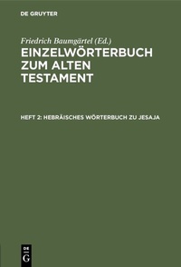 Abbildung von: Hebräisches Wörterbuch zu Jesaja - De Gruyter