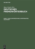 Cover: Quellenverzeichnis, Wortregister, Nachwort - De Gruyter