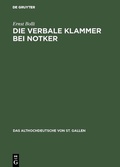 Cover: Die verbale Klammer bei Notker - De Gruyter
