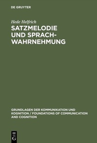 Abbildung von: Satzmelodie und Sprachwahrnehmung - De Gruyter