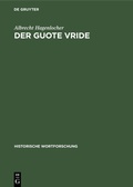 Cover: Der guote vride - De Gruyter