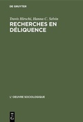 Cover: Recherches en d&eacute;liquence - De Gruyter Mouton
