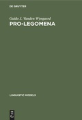Cover: PRO-legomena - De Gruyter Mouton