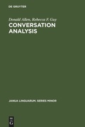 Cover: Conversation Analysis - De Gruyter Mouton