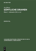 Cover: S&auml;mtliche Dramen - De Gruyter