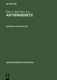 Abbildung von: Aktiengesetz / §§ 300-310 - De Gruyter