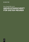 Cover: Ged&auml;chtnisschrift f&uuml;r Dieter Meurer - De Gruyter