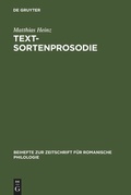 Cover: Textsortenprosodie - De Gruyter