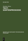 Cover: Textsortenprosodie - De Gruyter