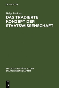 Abbildung von: Das tradierte Konzept der Staatswissenschaft - De Gruyter