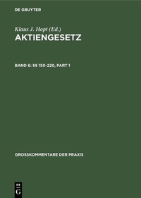 Abbildung von: Aktiengesetz / §§ 150-220 - De Gruyter